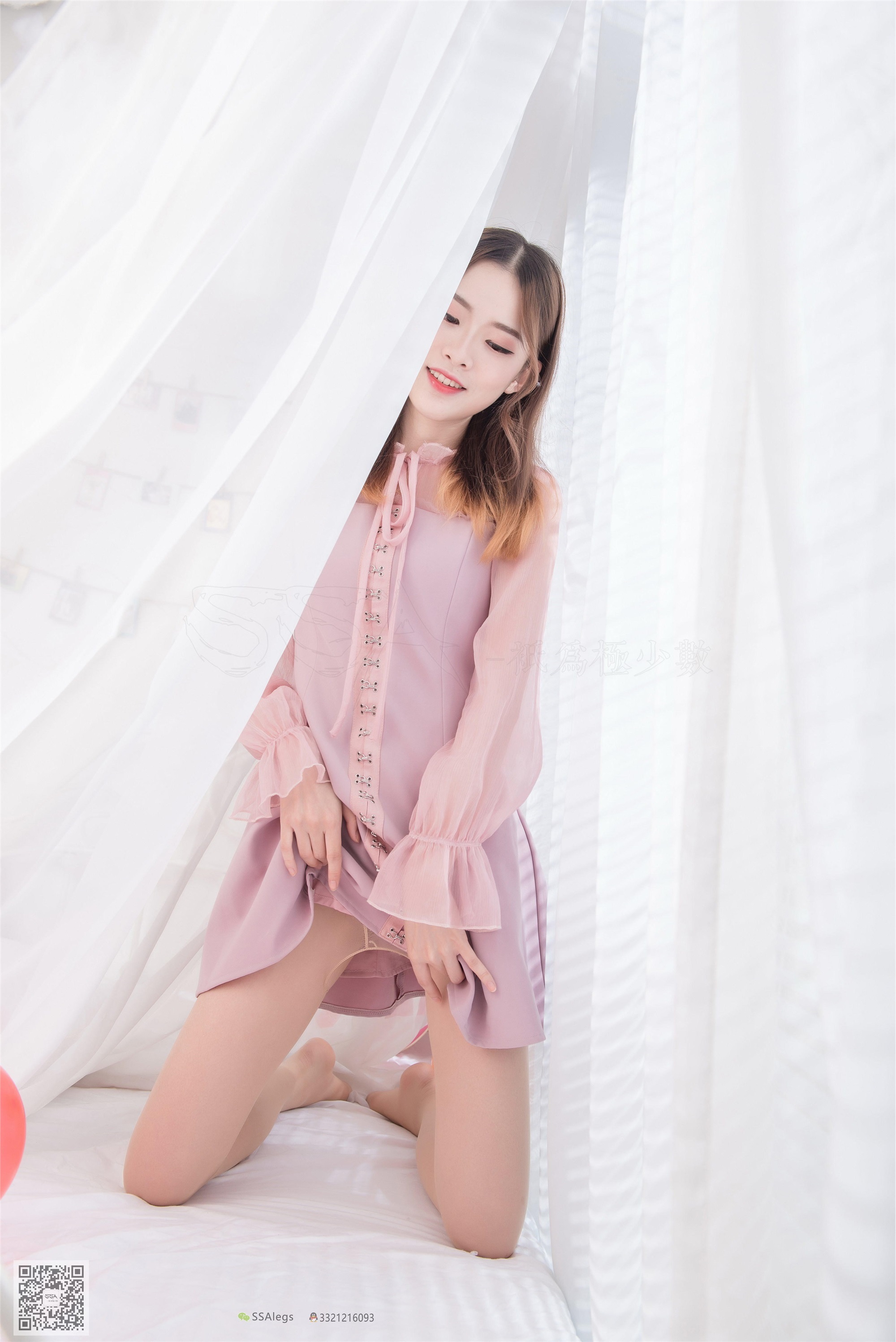 SSA丝社 NO.027 小琪琪肉色开档丝袜_清纯美女的诱惑